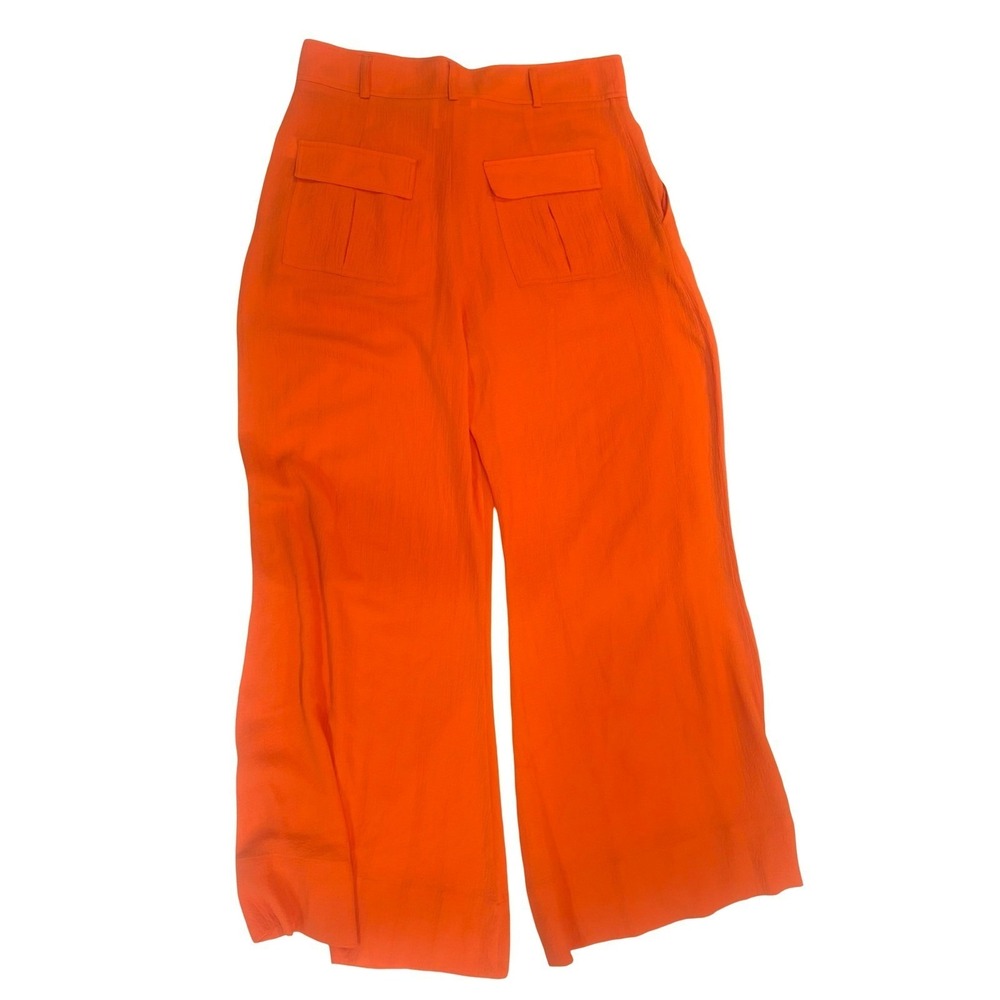 Solid & Striped Tangerine Roya Wide Leg Seersucker Resort Pants Cover Up Size L - Picture 5 of 8